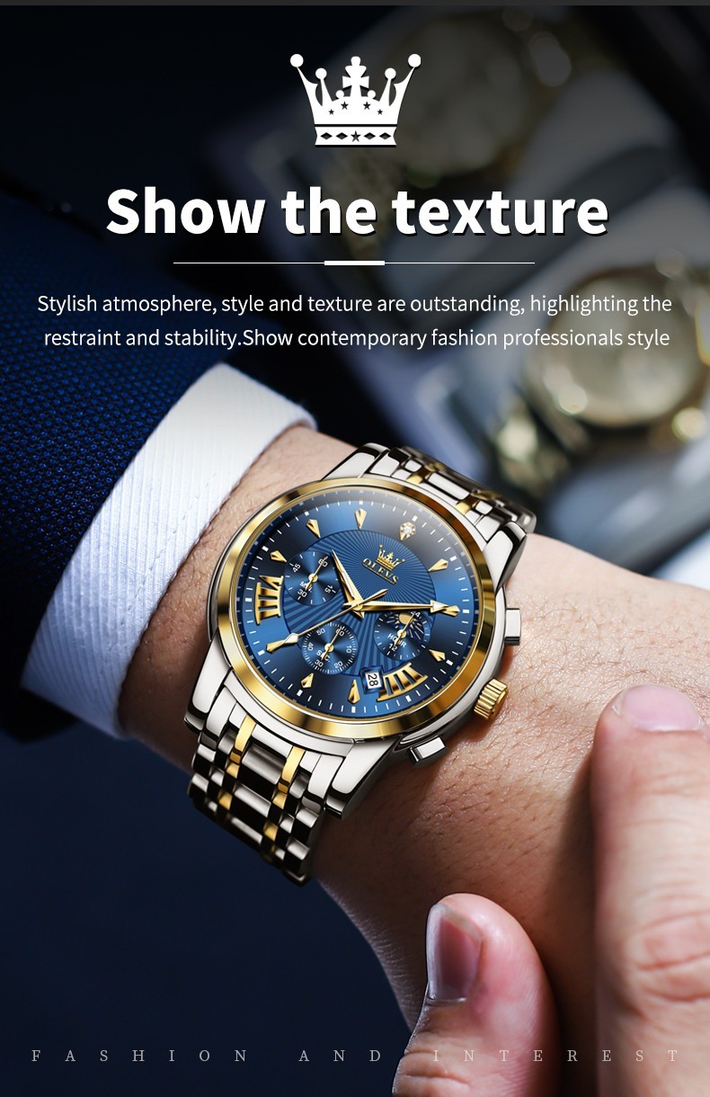 OLEVS 2892 Luminous Multifunctional Male Gift Top Quality Casual Quartz Watch