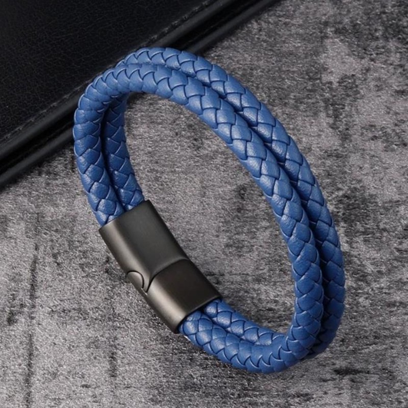 Men Leather Bracelet Multilayer 2.5cm Wide Jewelry Piece 19/21/23cm Brown Black