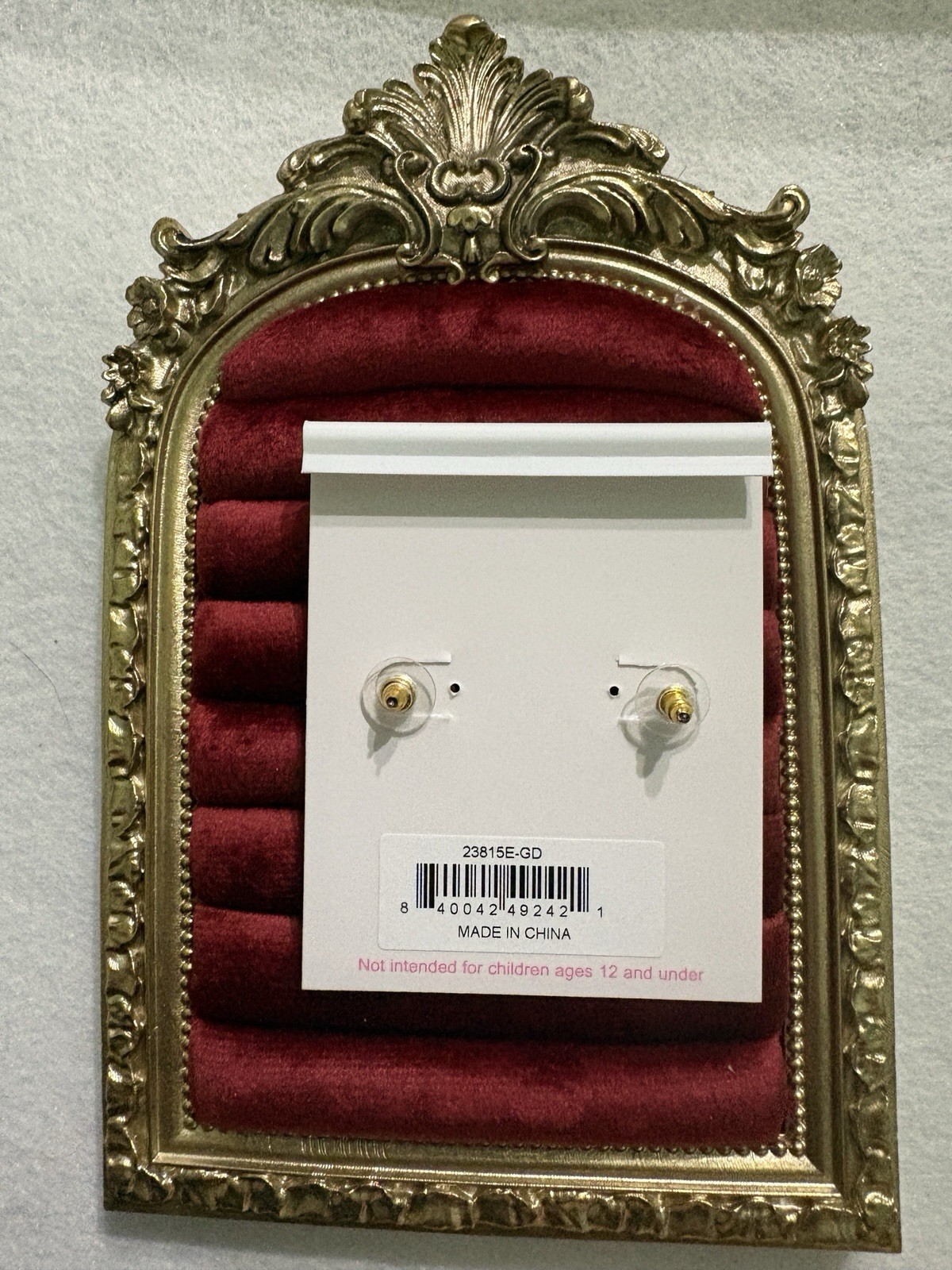 Canvas Gold Tone Clear Crystal Animal Stud Earrings Butterfly Closure