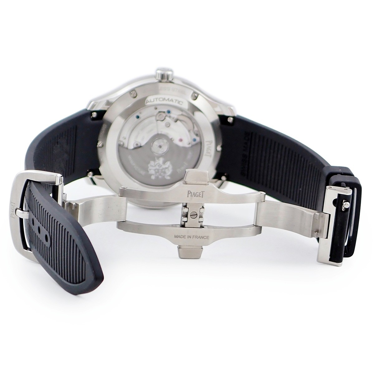 PIAGET Polo Date G0A47014 Black guilloché border pattern cushion-shaped di