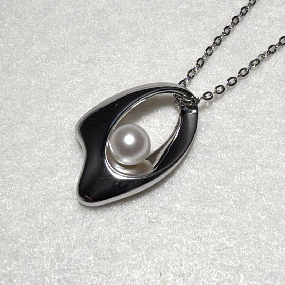 MIKIMOTO Necklace Pearl SILVER Mark 5.4mm Luster