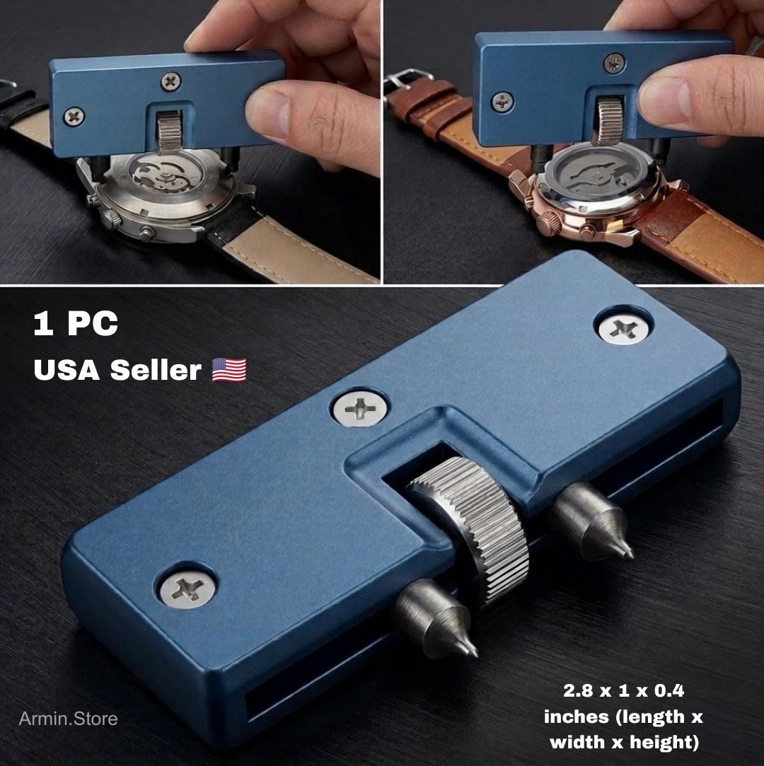 Adjustable Rectangle Watch Back Case Cover Opener Remover Wrench Repair Kit Tool