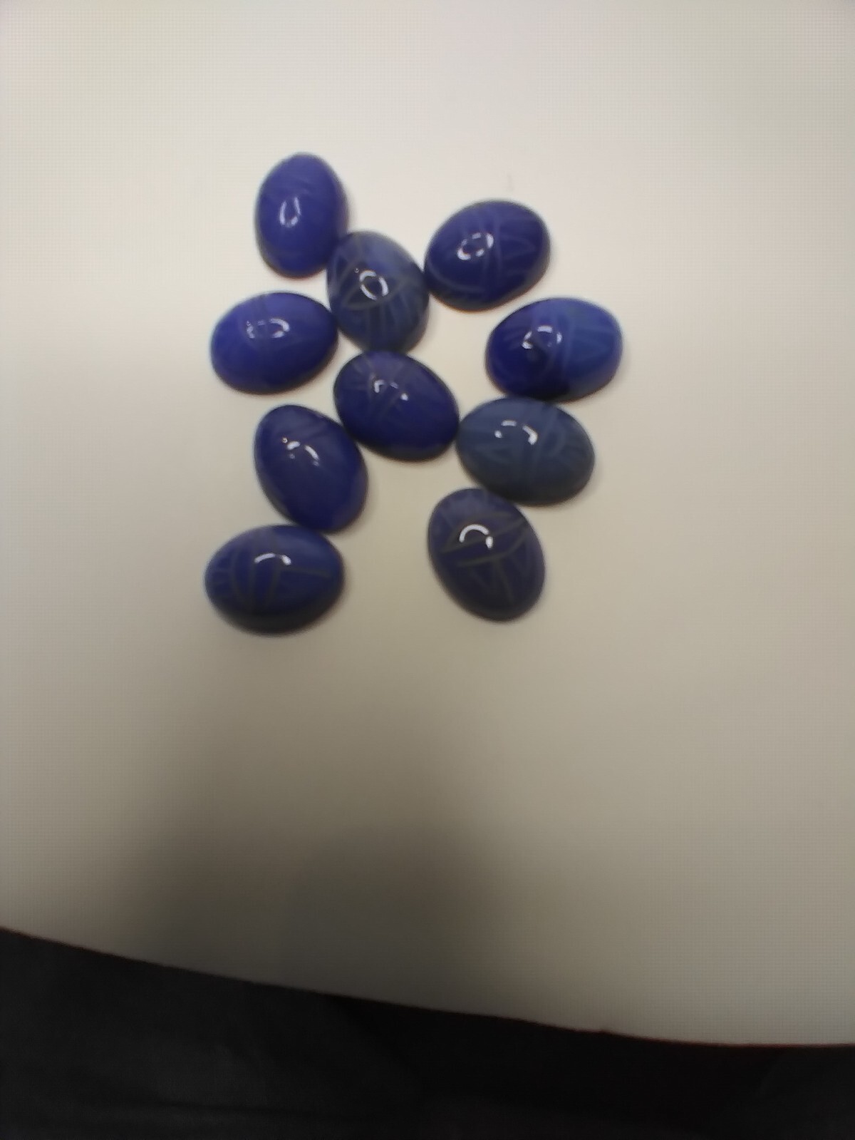 Natural Fine Blue Chalcedony Agate Scarab – Oval 16x12mm 6.97 Ct. Fine Grade