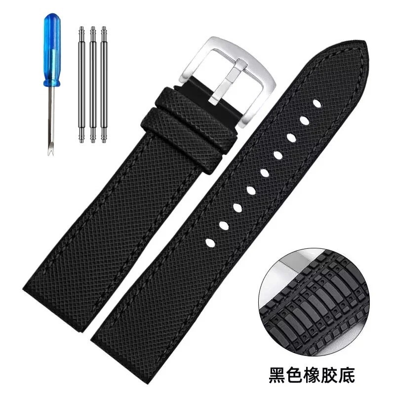 20/22mm Universal Watch Band Nylon Silicone Rubber Watch Strap
