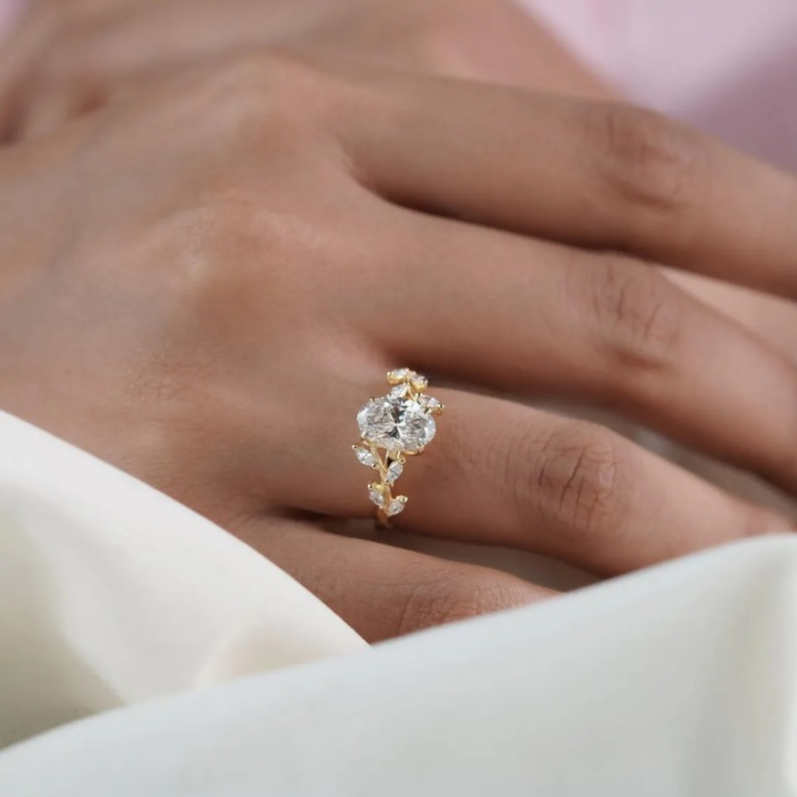 Solid 14k Yellow Gold 1.50 CT Lab Grown Diamond Ring | Oval Cut Certified Gift