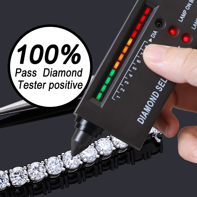 Tennis Bracelet GRA MOISSANITE Passes Tester 2-6.5mm SOLID 925 Sterling Silver