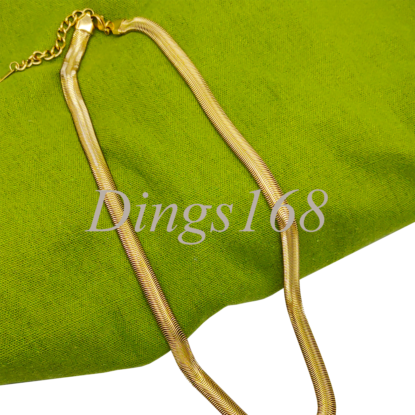 18K Yellow Gold Filled Tarnish-Free 7mm wide Flat Snake Chain Necklace 20″/22″