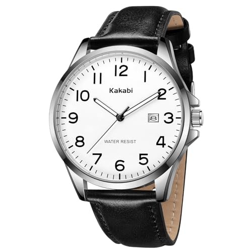 Watch for Men, Fashion Minimalist Wrist Watch Waterproof Quartz 03-BlackWhite