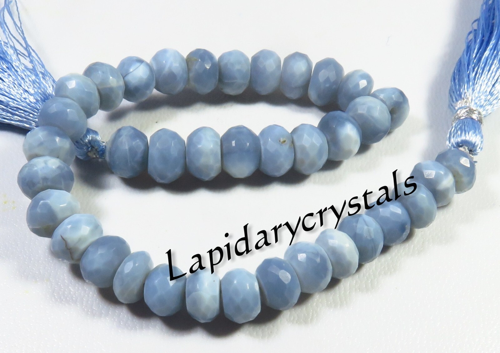 Natural Blue Opal Rondelle Faceted Gemstone Beads 7.5-8.5 mm 8 Inch DIY LC-1689