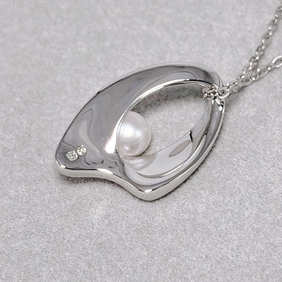 MIKIMOTO Necklace Pearl SILVER Mark 5.4mm Luster