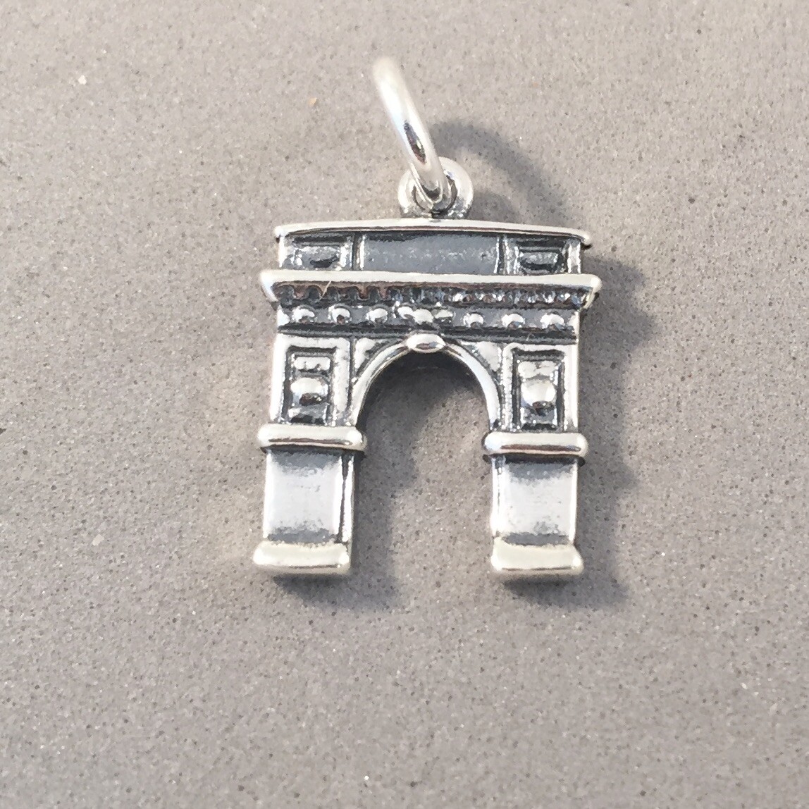.925 Sterling Silver WASHINGTON SQUARE ARCH CHARM Manhattan NYC Park 925 TY15