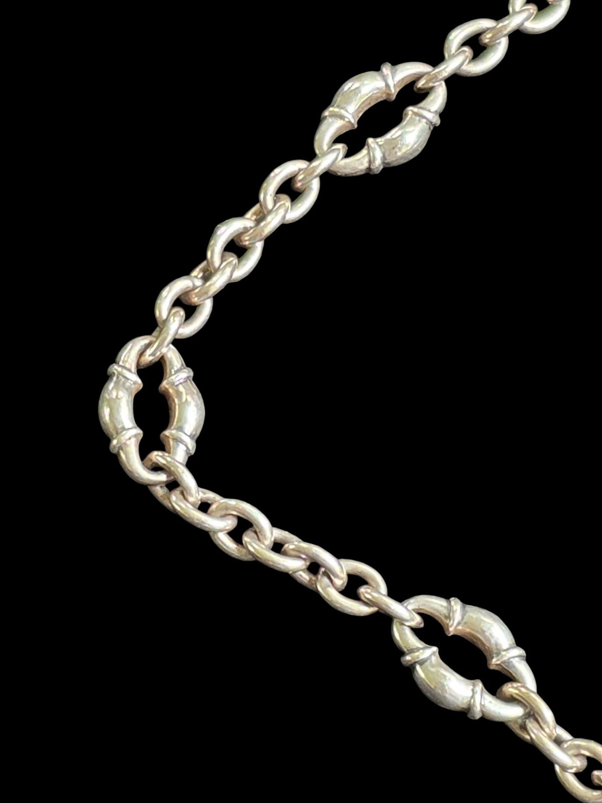 Scott Kay .925 Sterling Silver Bolo Chain Link Necklace w Amethyst 35″ 47.8g
