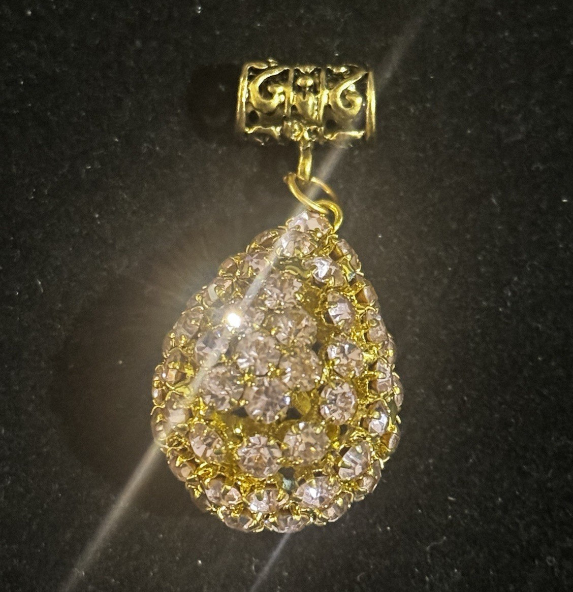 Joan Rivers Egg Pendabt. Light Pink Rhinestones. Pendant only.