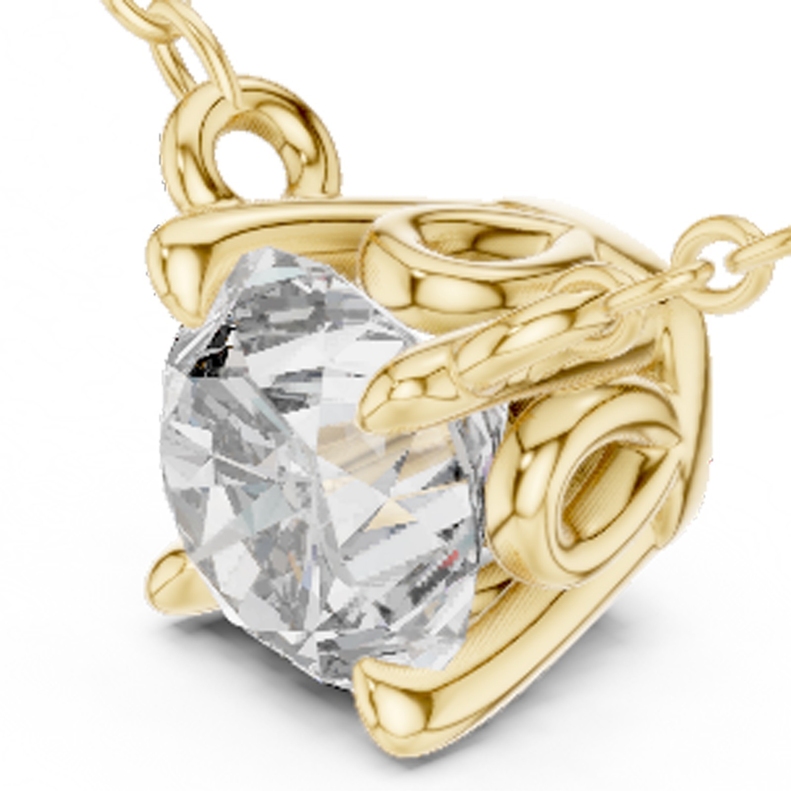 Certified Lab Grown Diamond Women Statement Occasions Pendant 14K Gold Over