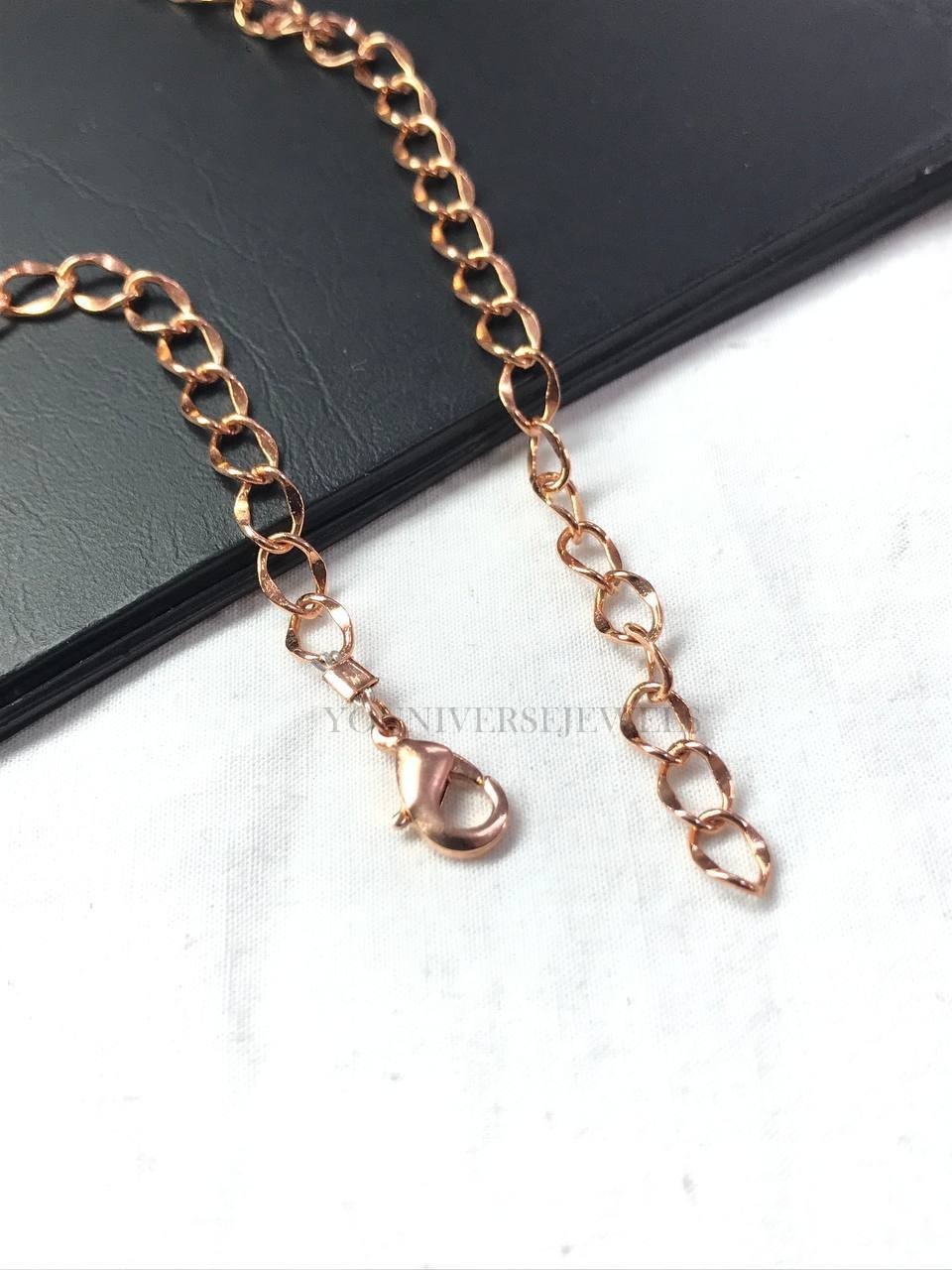 6MM Copper Pearl Beads Handmade Chain Necklace Minimal Beaded Jewelry, Gift Her