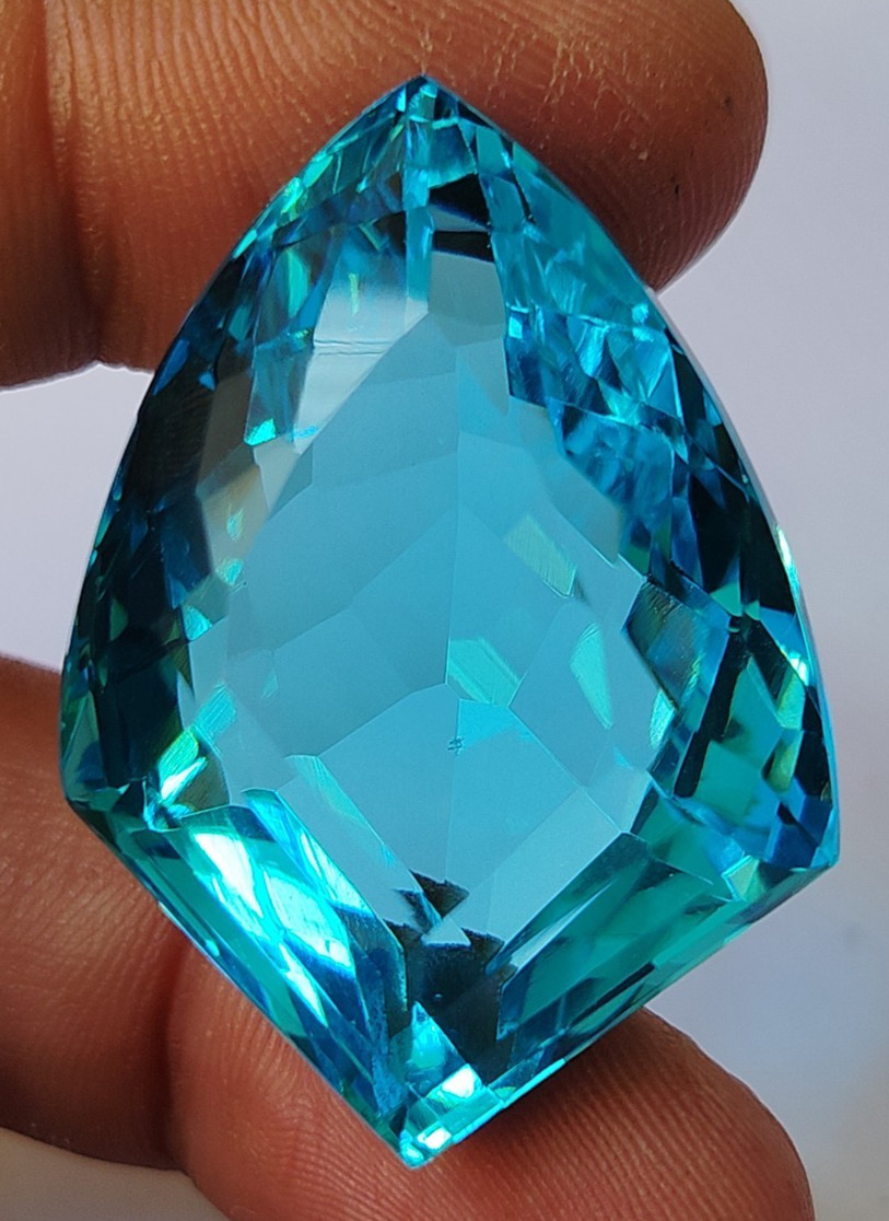 AAA+++ 99.20 Ct. Large Swiss Blue Fancy Cut Stunning Loose Gemstone @Best Price