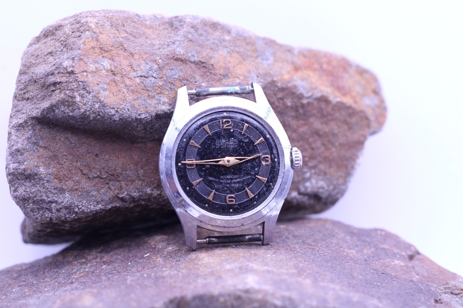 NIKLES 17j MEN’S WRIST WATCH GK-55914 CAL. JC256 32.1mm CASE FOR REPAIR (EX)