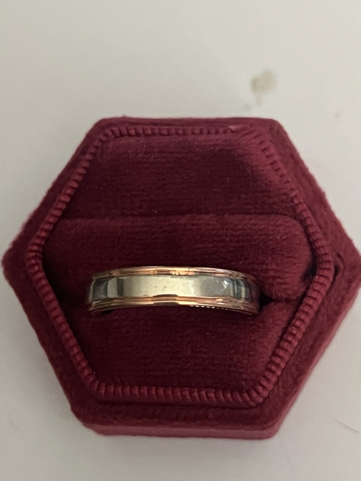 Unisex Luxury Collection Titanium Steel Rose Gold/Silver Inlay 4mm Band Size 9