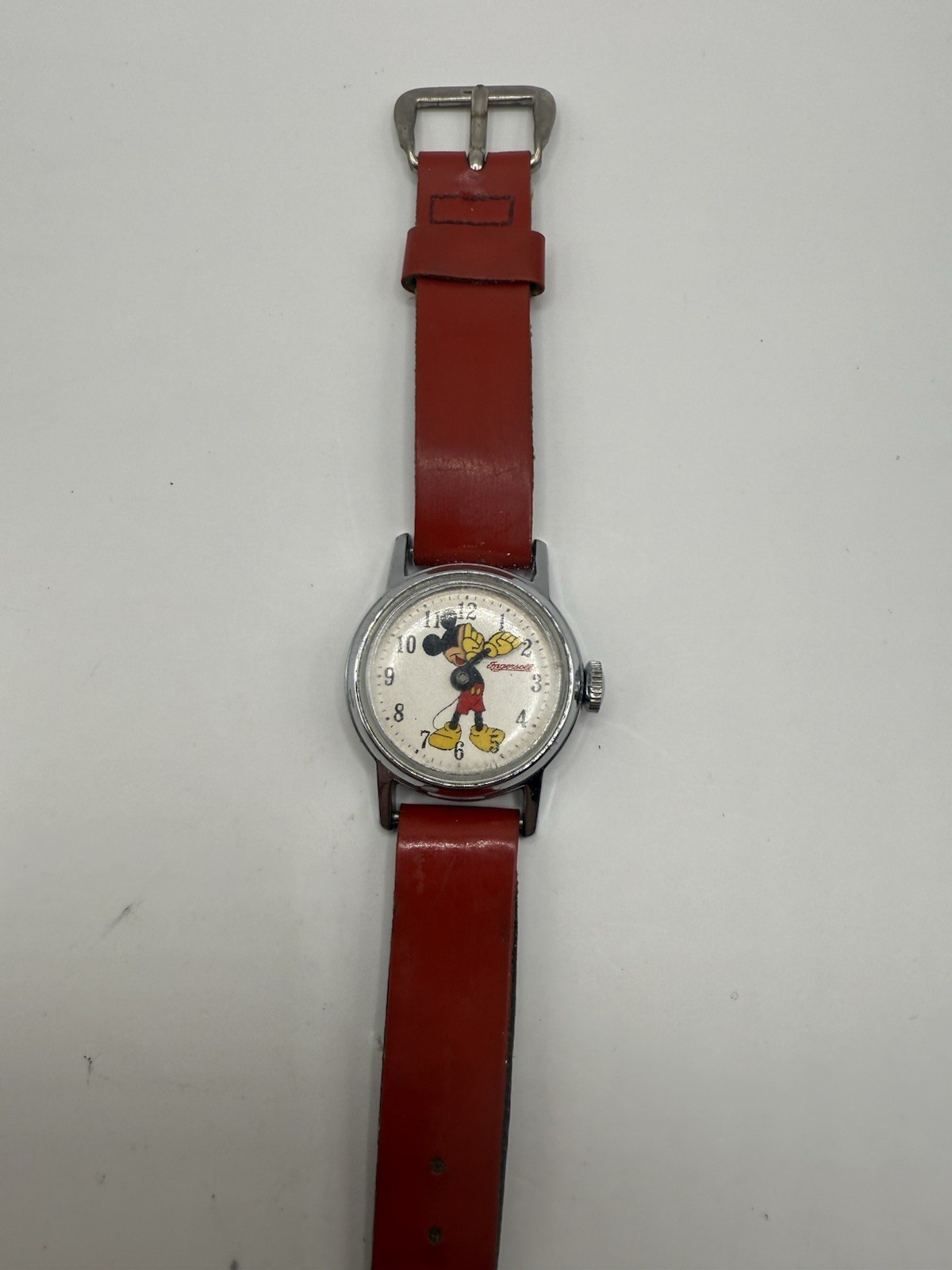 VINTAGE INGERSOLL MICKEY MOUSE CHILDREN/LADIES WATCH 24MM RUNNING OG BAND