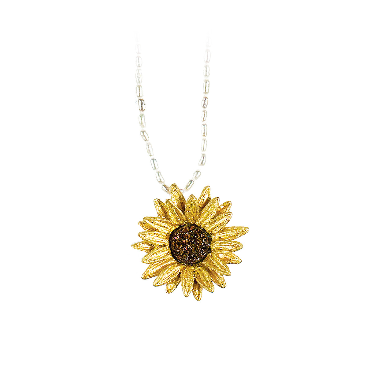 Sunflower Pearl Strand Necklace by Michael Michaud – #8821