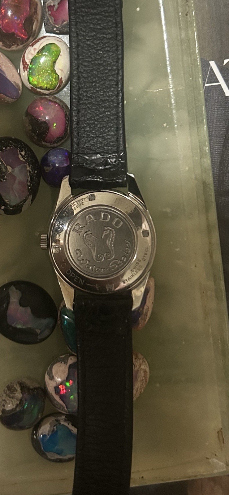 Rado Golden Horse Automatic 25 Jewels Date Silver Dial Black Leather Strap