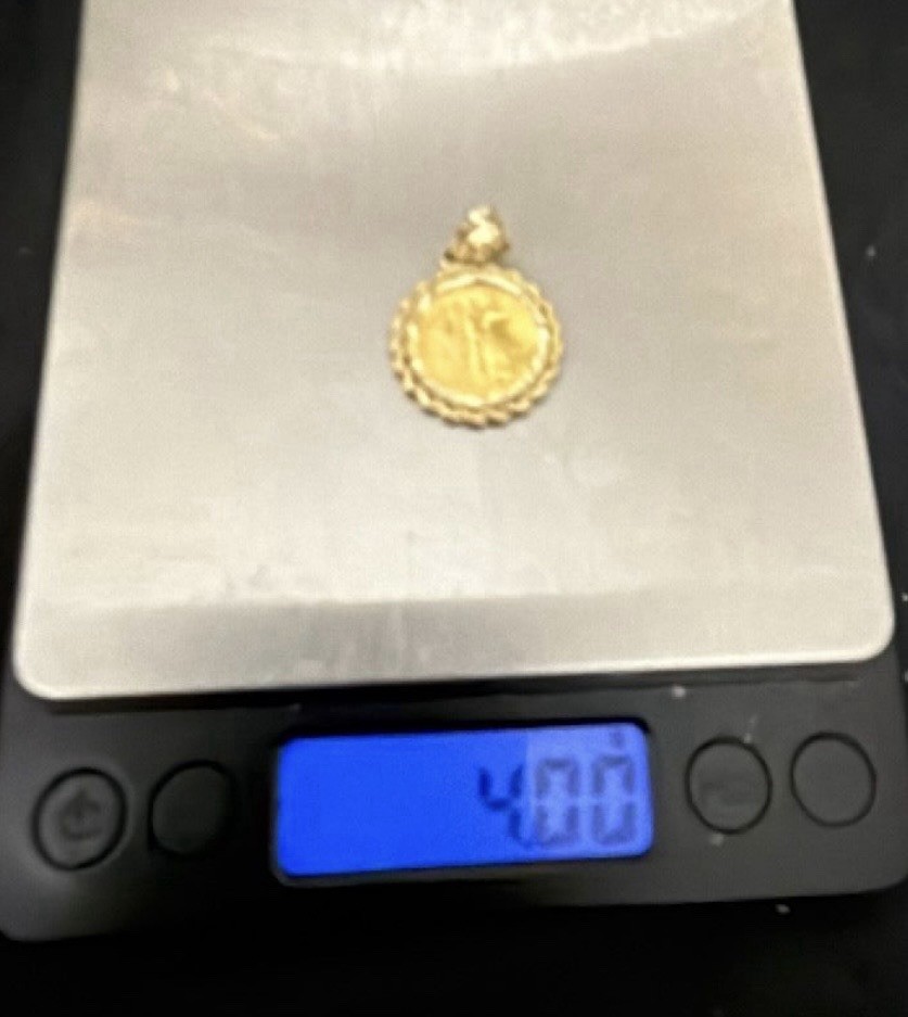 Solid 10K Yellow Gold Walking Liberty Coin Style Pendant 4.0 Grams
