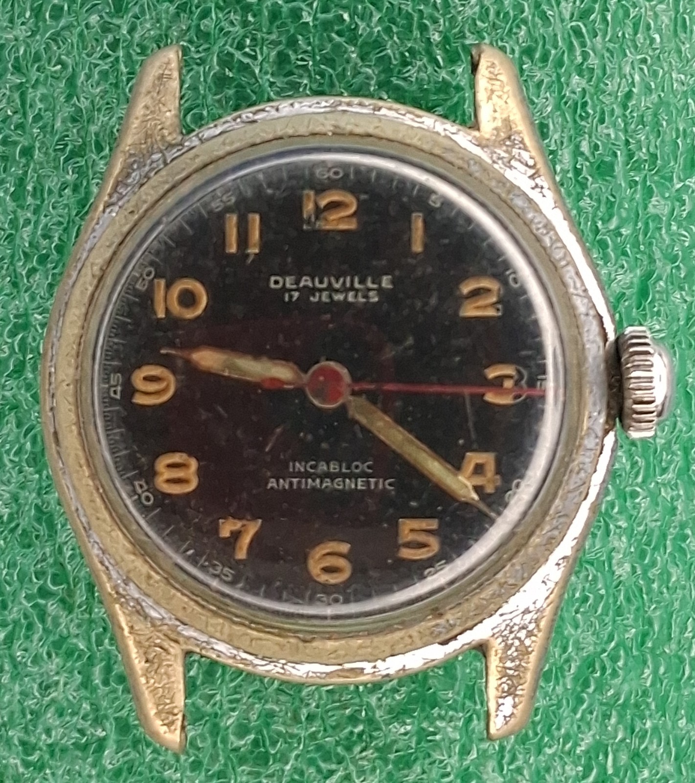 Lot W71 Mens Deauville 17J Manual Wind Up Movement Vintage Watch Parts