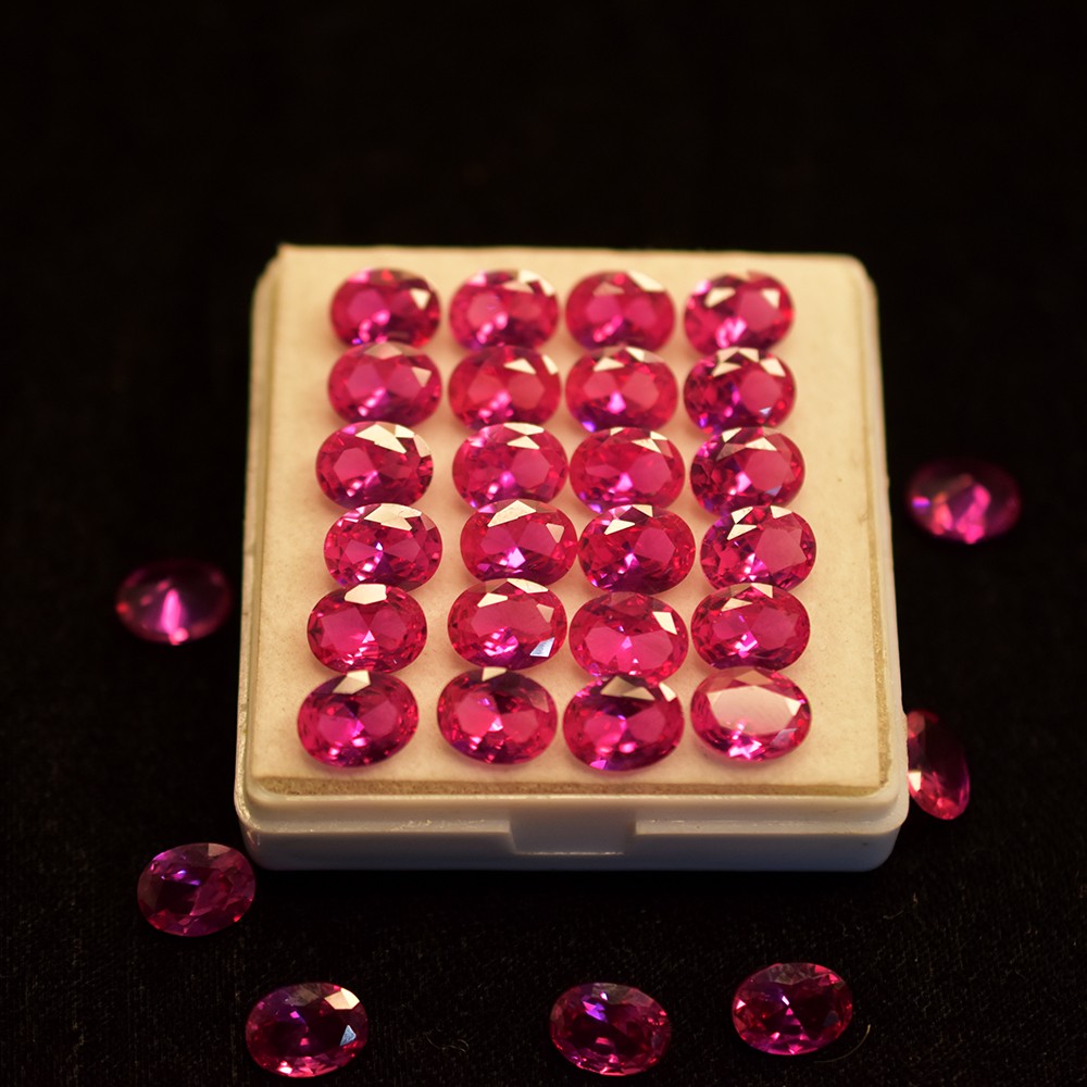 Certified 12.00 Ct 7×5 mm Natural Pink Sapphire Perfect Oval Cut Lot Loose Gems