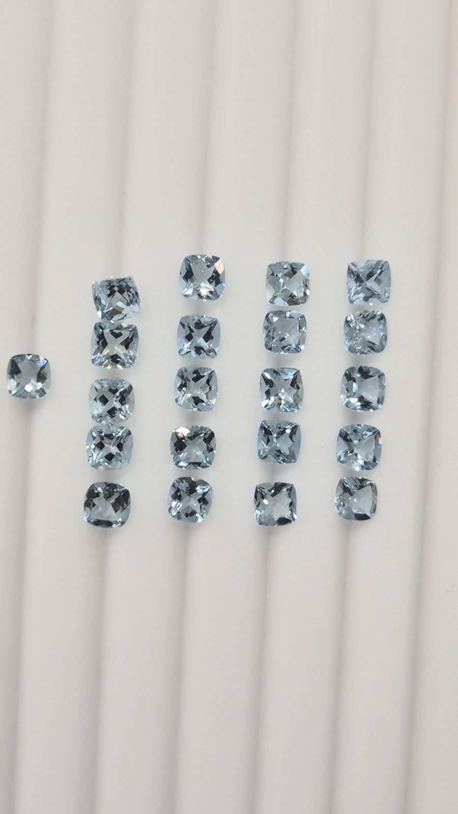 Natural Aquamarine Cushion Cut 4mm Calibrated Lot 21 Pcs 9 Ct Loose Gemstone