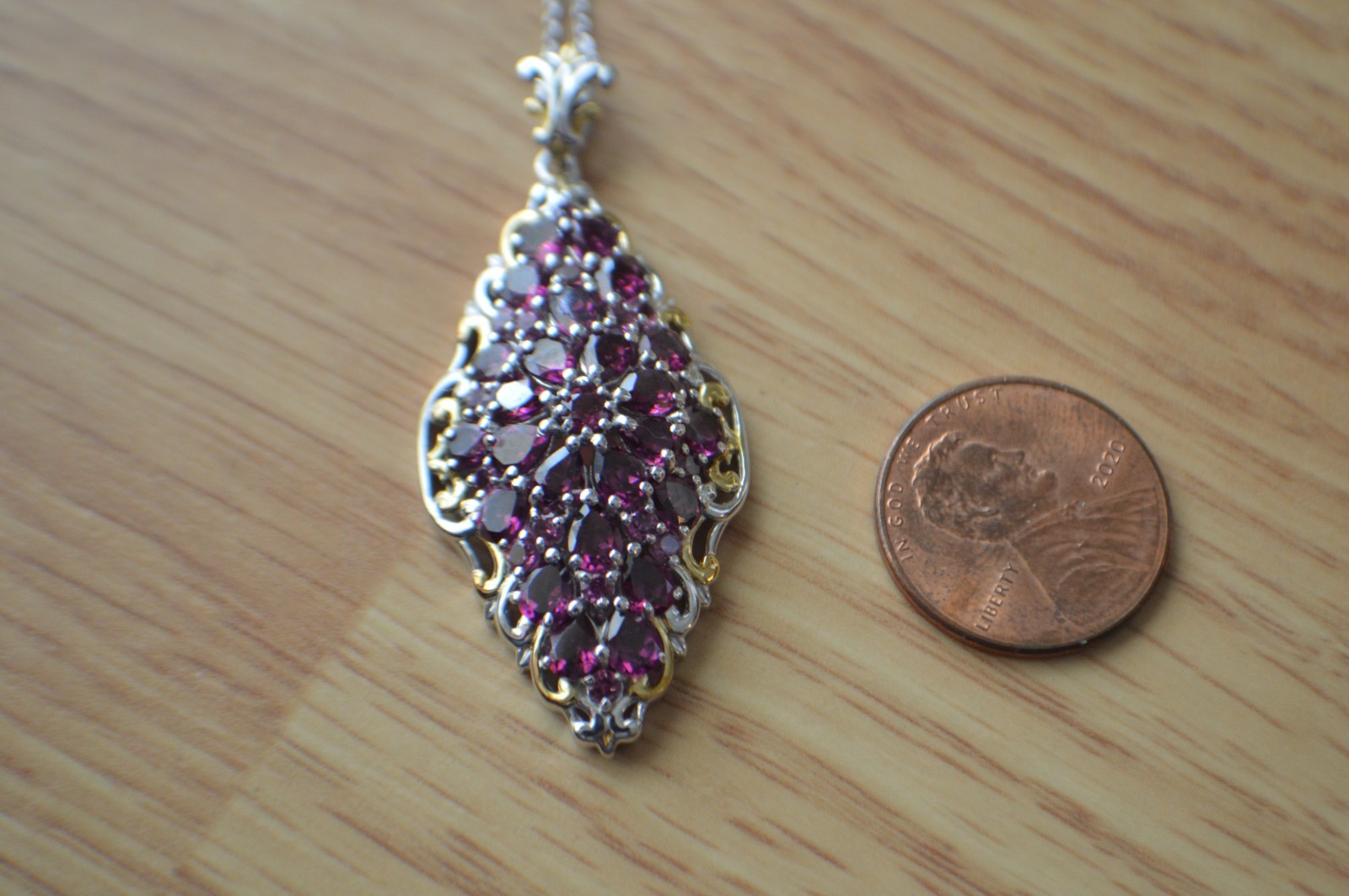 6.65ct Premium Ember Garnet Pendant with 20″ Chain Rhodium over Fine Silver