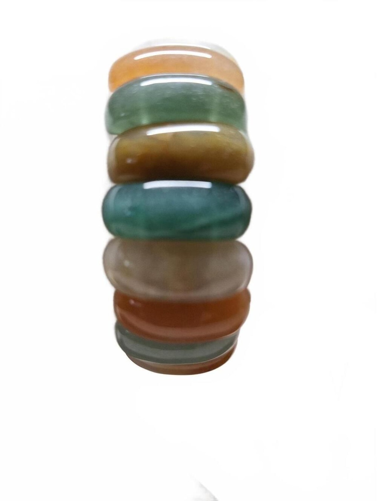 Adventurine stretch bracelet green blue orange yellow white fits up to 8 inches