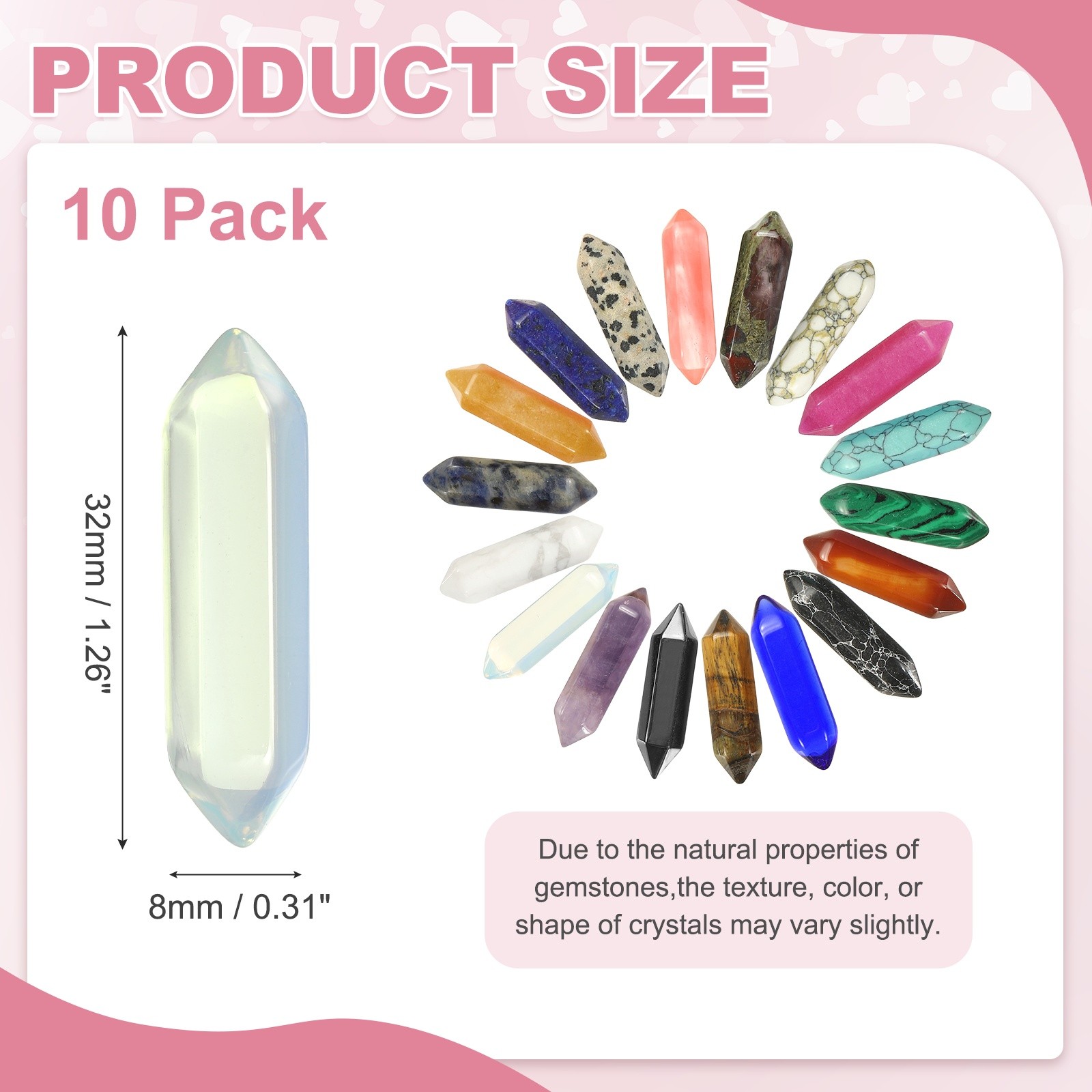 10 Pack Opal Crystal Quartz Crystals, Polished Crystals Bulk