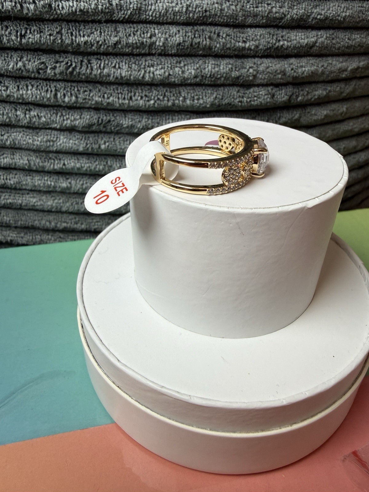 BP OG Ring Size 10 “She Runs The Room” Diamond CZ on Gold Plating