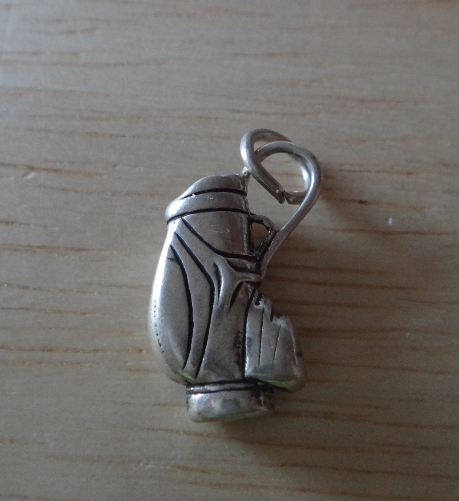 Sterling Silver 3D 17x9mm 3.3 gram detailed Solid Golf Bag Charm
