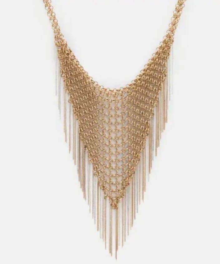 NWOT ALLSAINTS Lucila Two Tone Fringed Necklace MRSP $195