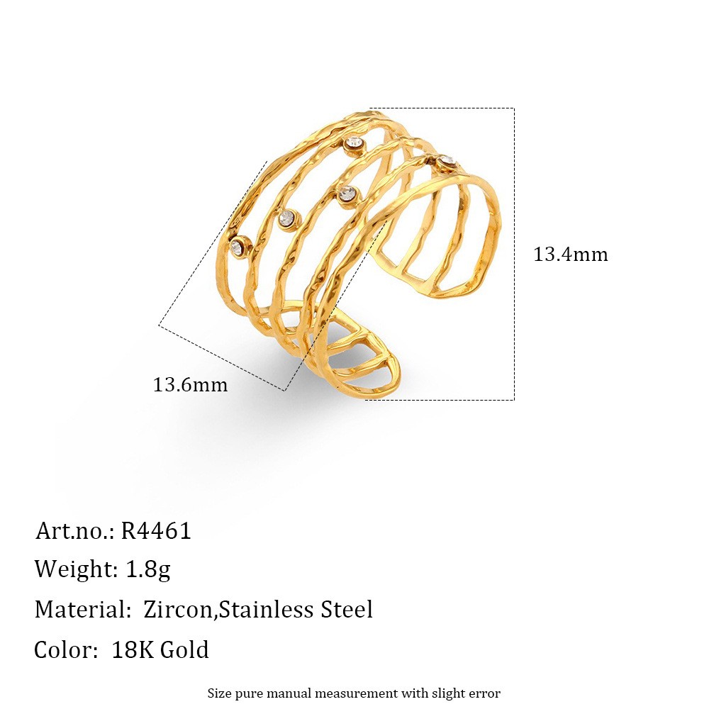 Hollow-opening multi-style stainless steel fashionable ring