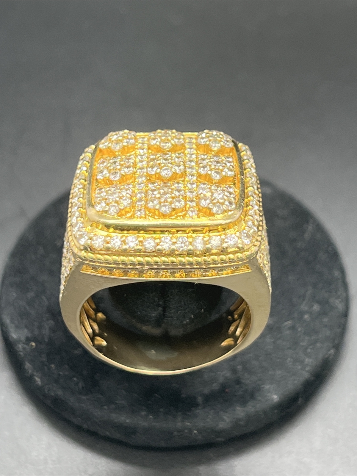 14K Solid Yellow Gold Diamond 2.00CT Men’s Ring Size 10.5