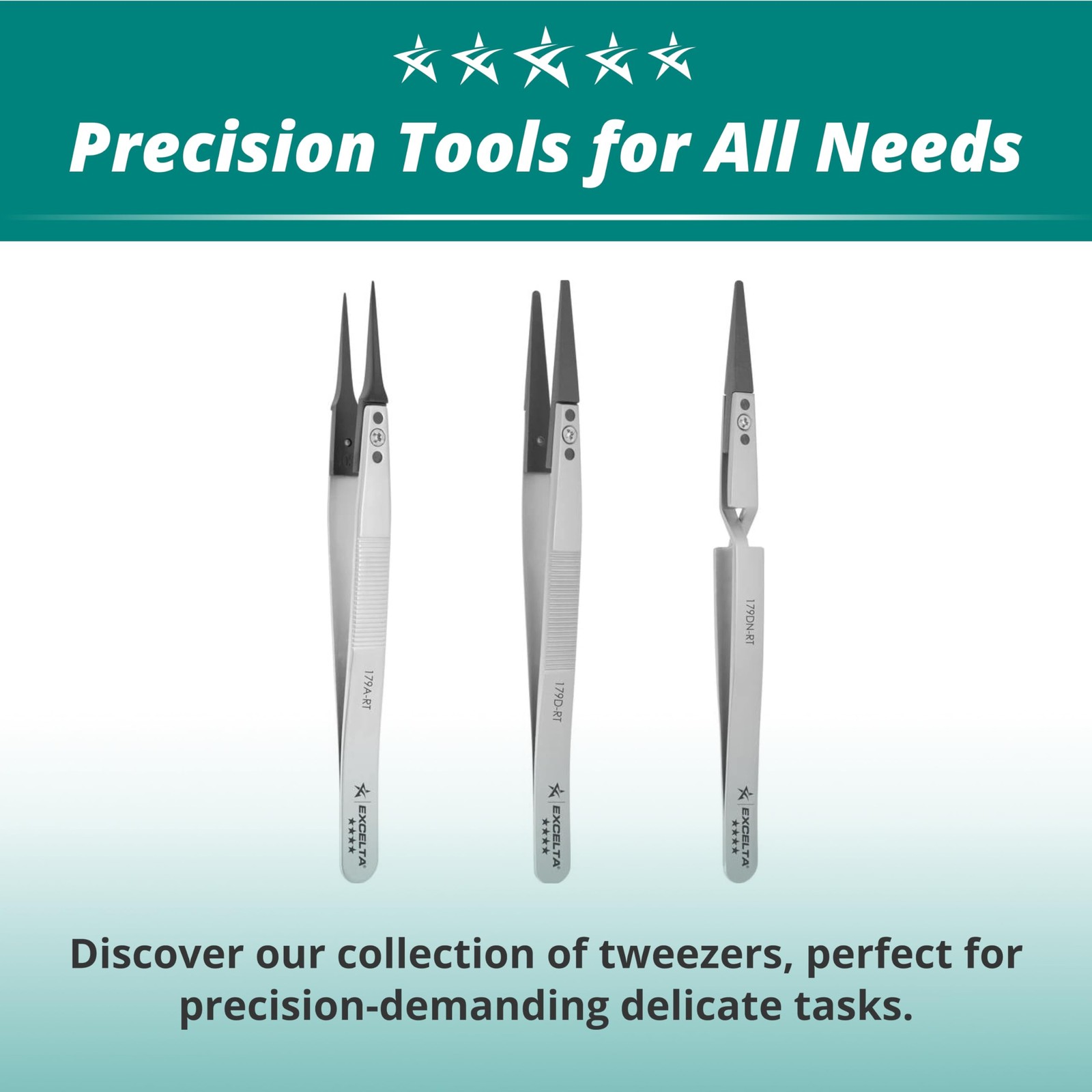 179drt Straight Replaceable Copolymer Tip Tweezers 0.08 X 0.025 Tip Size Esd S
