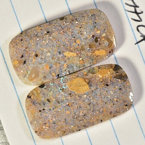 Matched Pair Louisiana Opal Cabochon Gem Opal Natural Untreated 20.50 cts.