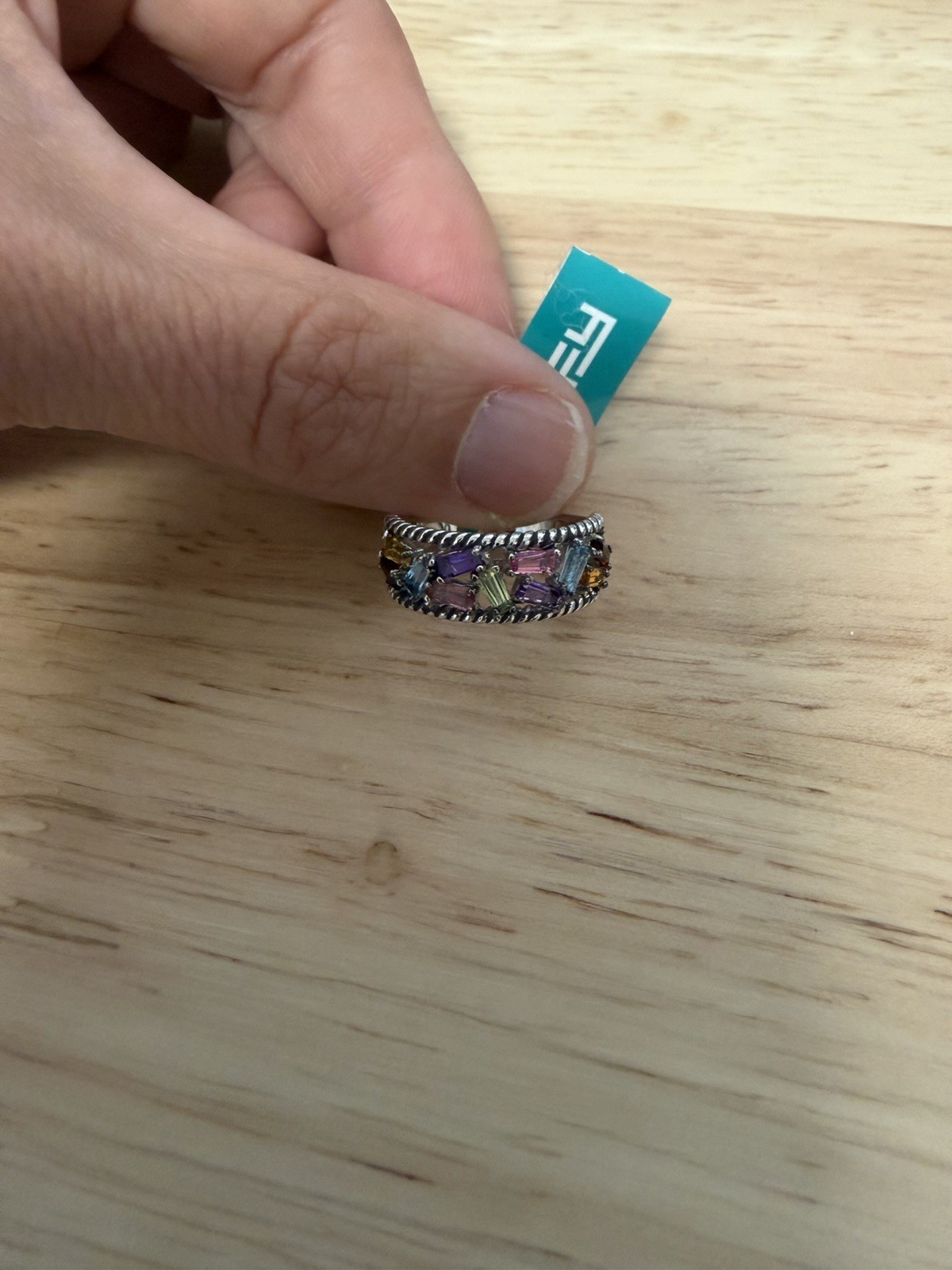 New Effy ring size 7 – Sterling with Multicolored Gemstones