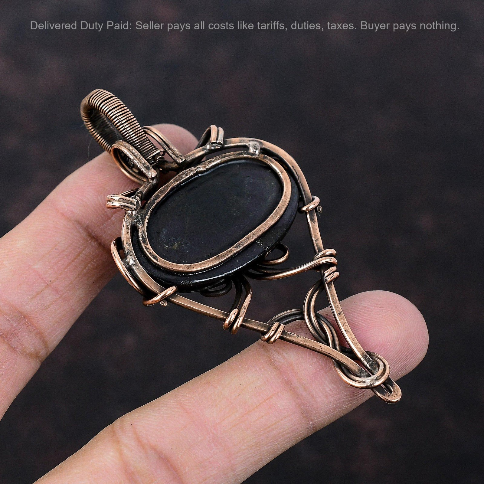 Sugilite Stone Copper Trendy Birthday Wire Wrapped Engagement Pendant Jewelry