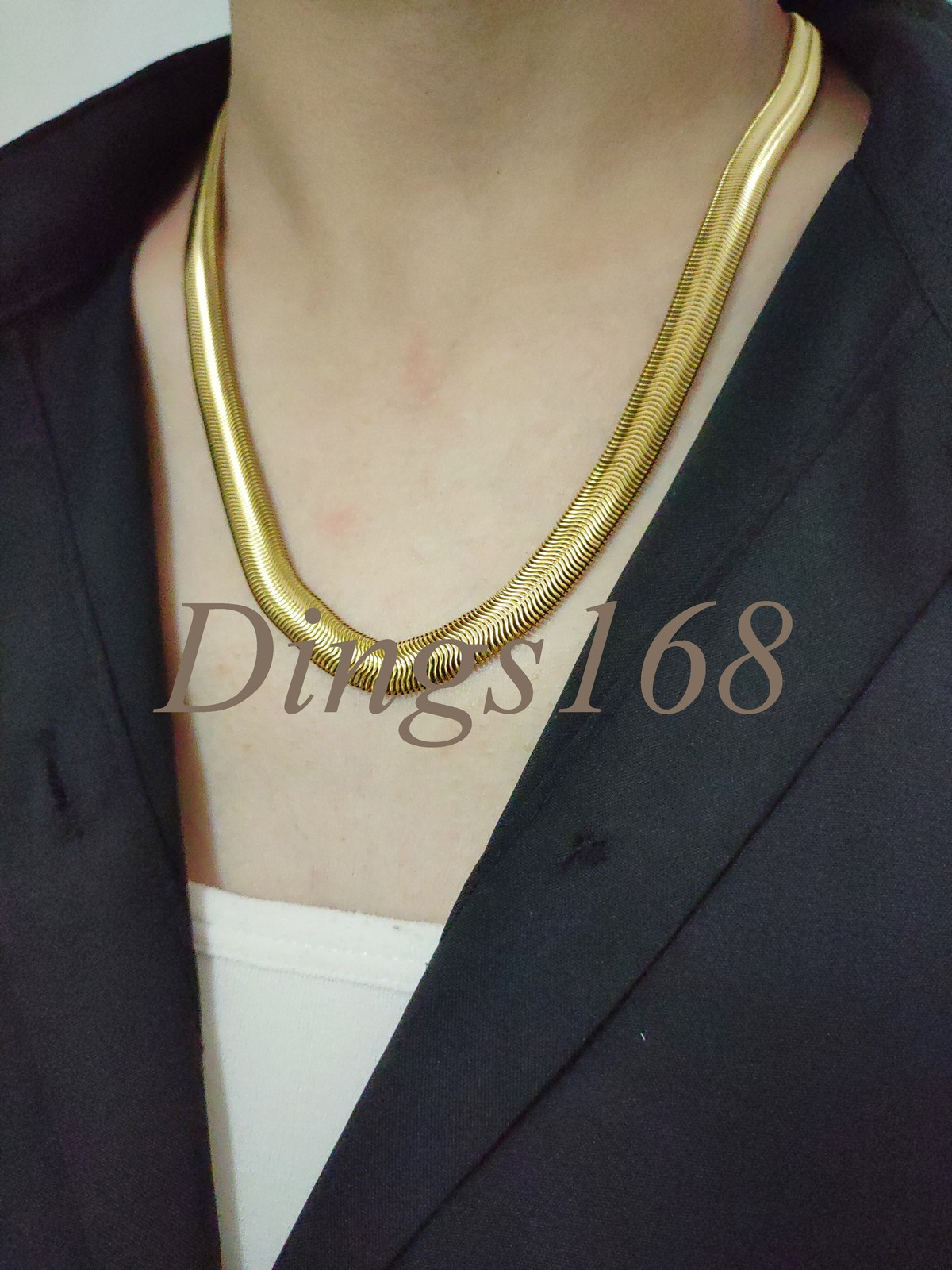 Men’s 18K Yellow Gold Filled Tarnish/Lead-Free 20″+2″ 7mm Herringbone Necklace