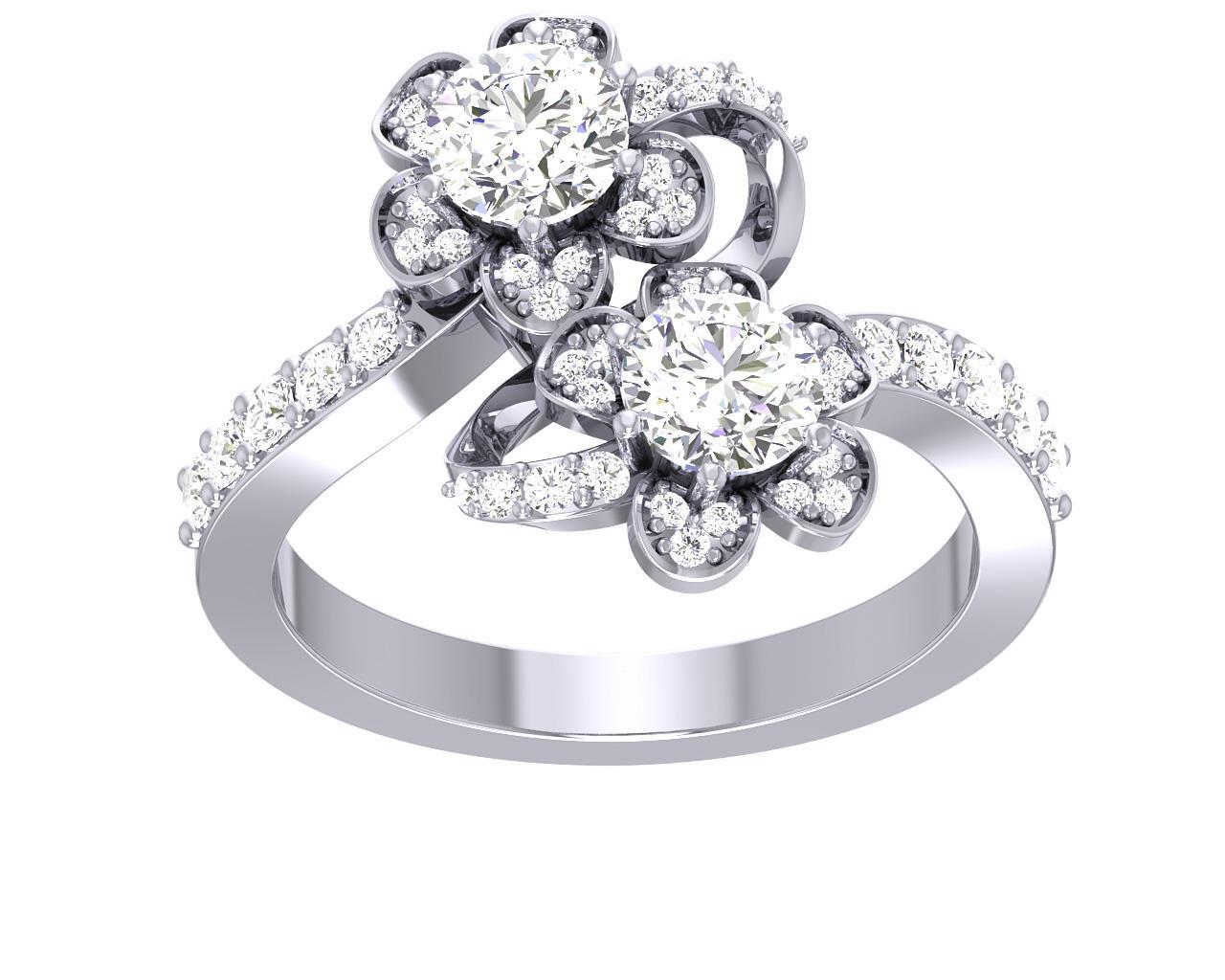 Forever Us 2 Stone Solitaire Diamond Ring For Women 1.50 Carat SI1 G 14K Gold