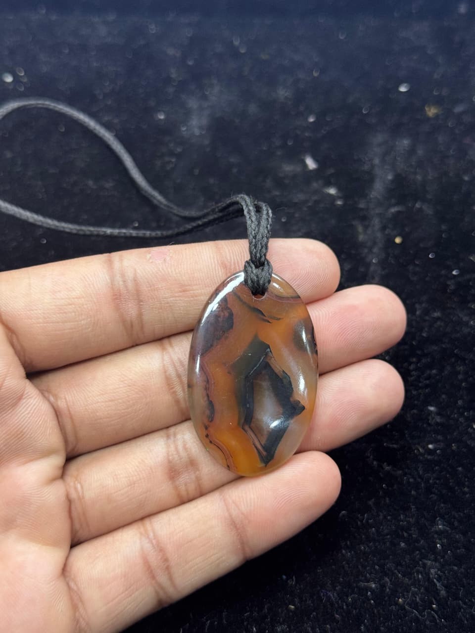 Natural Montana Agate Pendant Handmade Thread Pendant Daily Wear