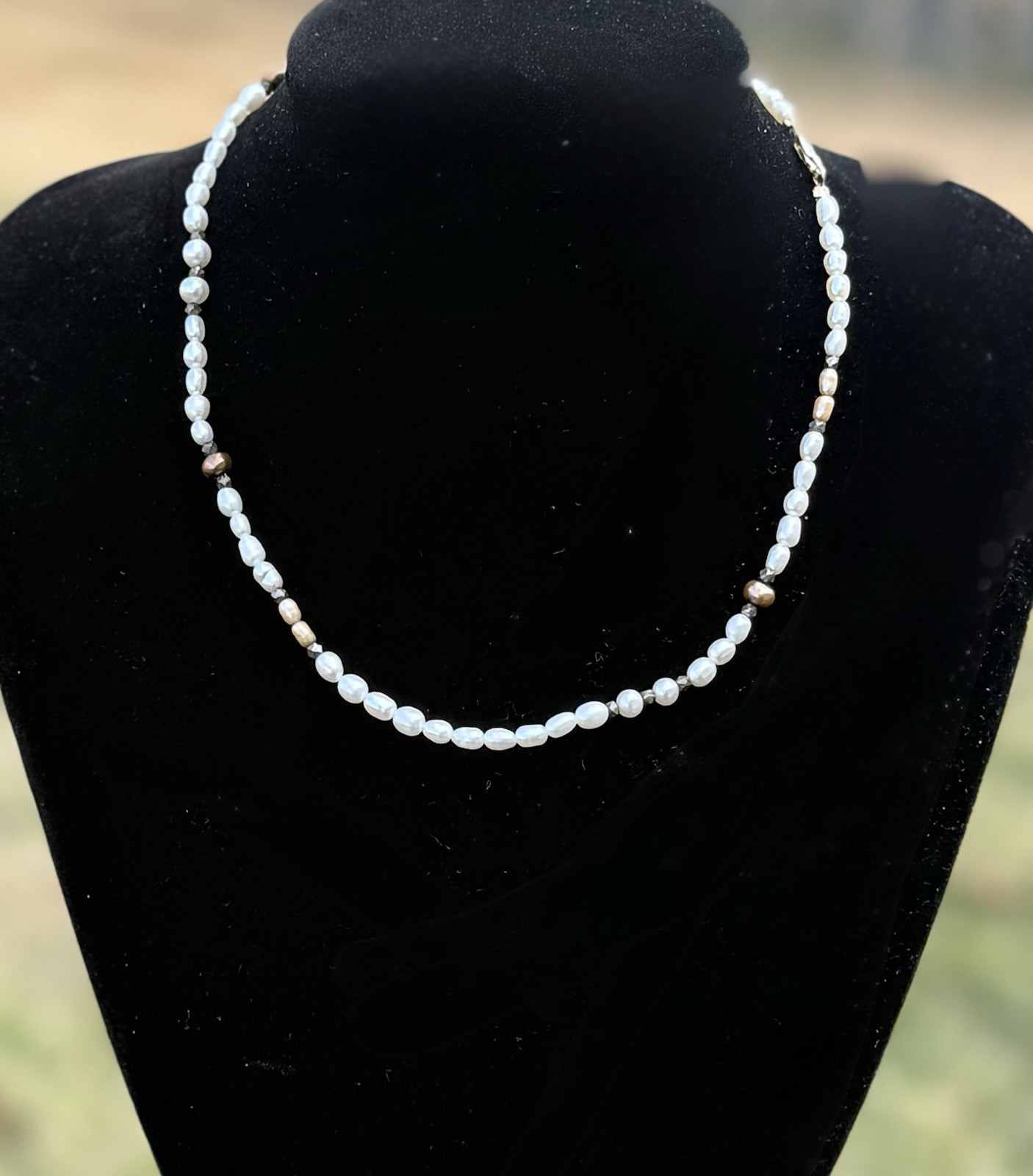 Genuine Freshwater Pearl Necklace 16.5″ 14kt Yellow Gold Clasp Stamped 585