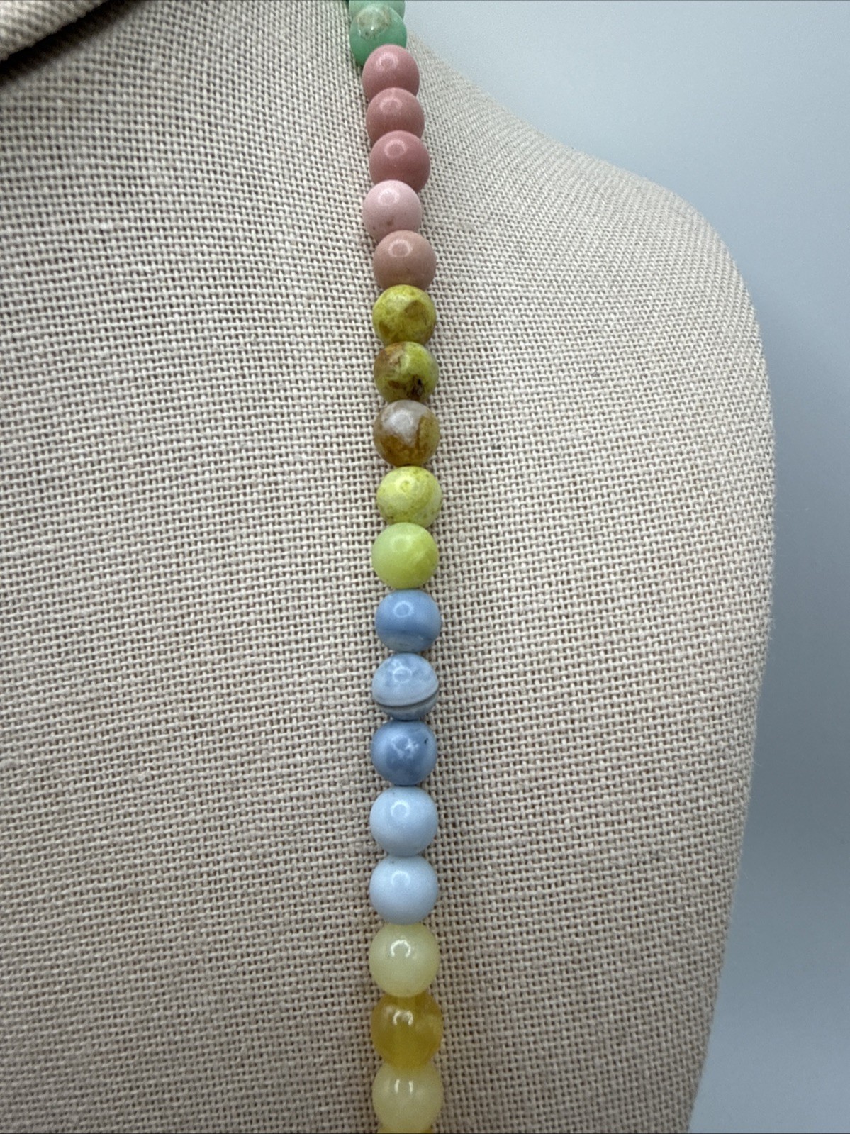 Jay King Natural Pastel Opals Around The World Sterling Silver Beaded Necklace