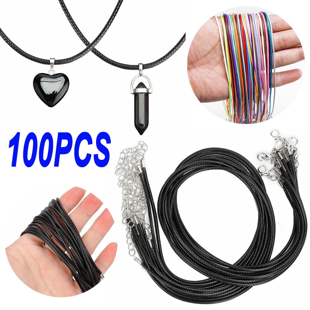 Lots 100Pcs Braided Leather Cord Rope Necklace Chain With Lobster Claw Clasp USA