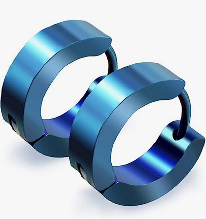 2PCS Stainless Steel Hoop Earrings for Men Women Small Huggie Hoop Ear Piercings