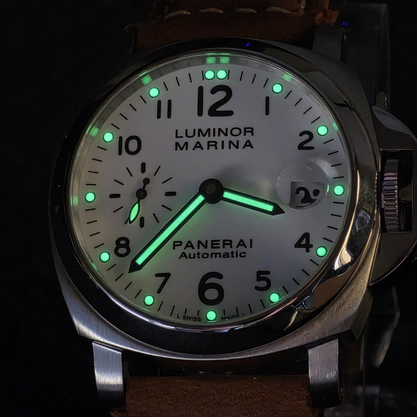Panerai Luminor Marina PAM00049 Automatic White Dial Box & Papers + 3 Strap