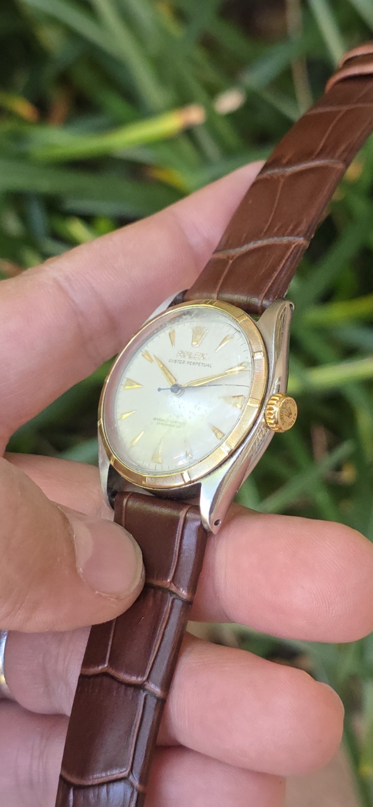 Vintage 1950’s Rolex Oyster Perpetual Ref 6085 Two Tone 34mm Men’s Watch